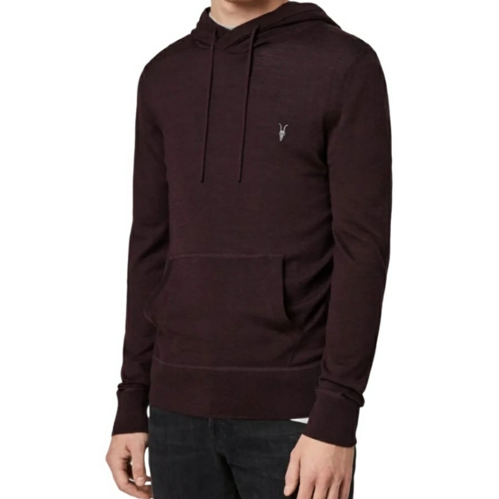 ALL SAINTS Sweater Hoodie Wool Plum  Medium